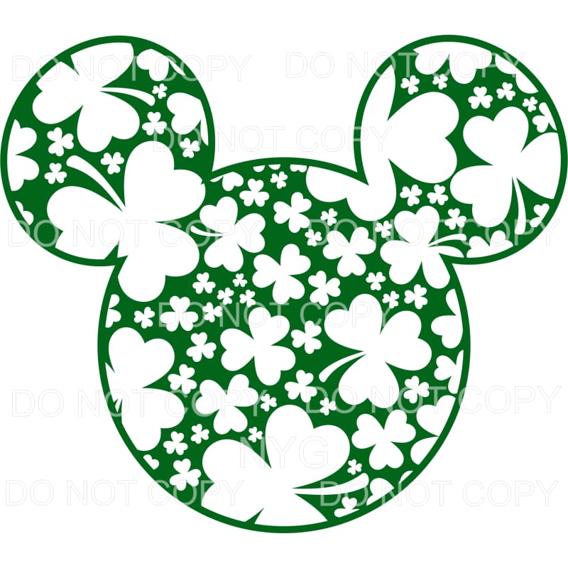 Mickey Ears Green Shamrocks Disney Sublimation transfers -