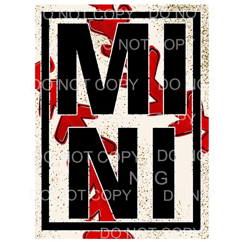Mini Baseball Stacked Framed Sublimation transfers - Heat