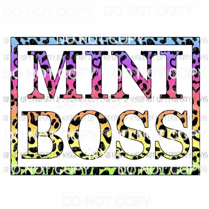 Mini Boss #2 leopard Sublimation transfers Heat Transfer