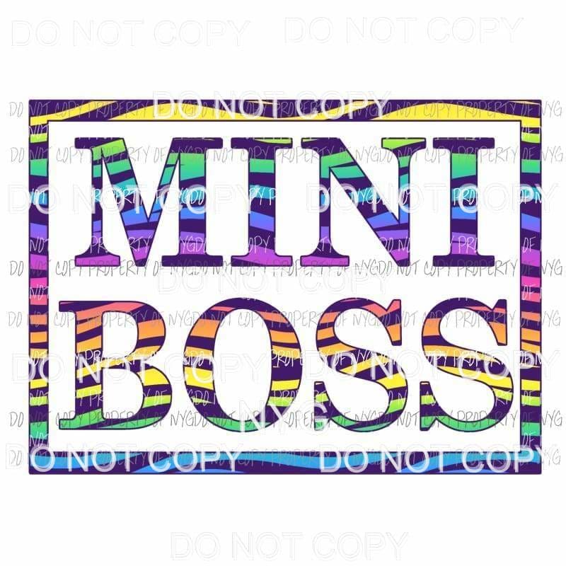 Mini Boss #3 zebra Sublimation transfers Heat Transfer