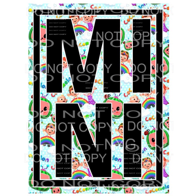 Mini Cocomelon Framed Sublimation transfers - Heat Transfer