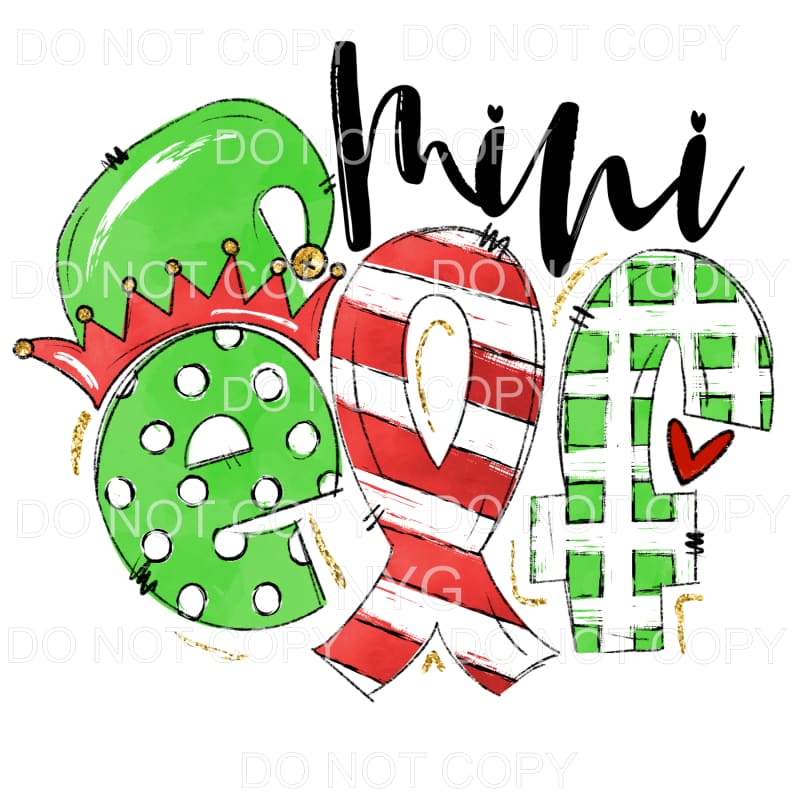 Mini Elf Red Green Sublimation transfers - Heat Transfer