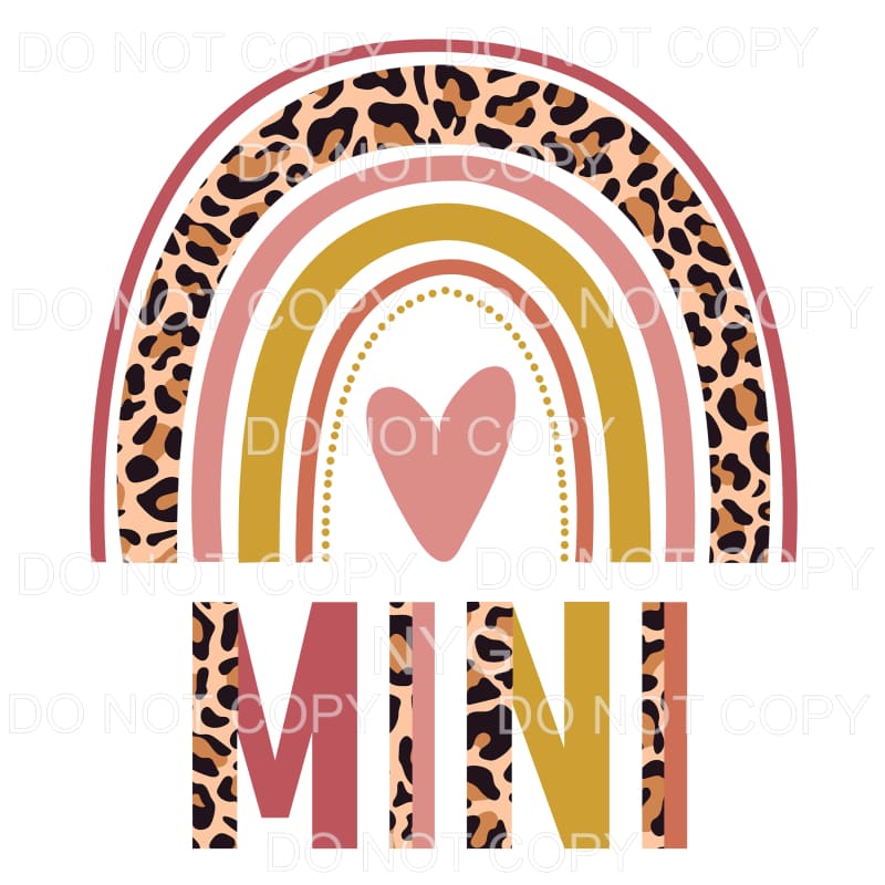 Mini Half Leopard Rainbow Sublimation transfers - Heat