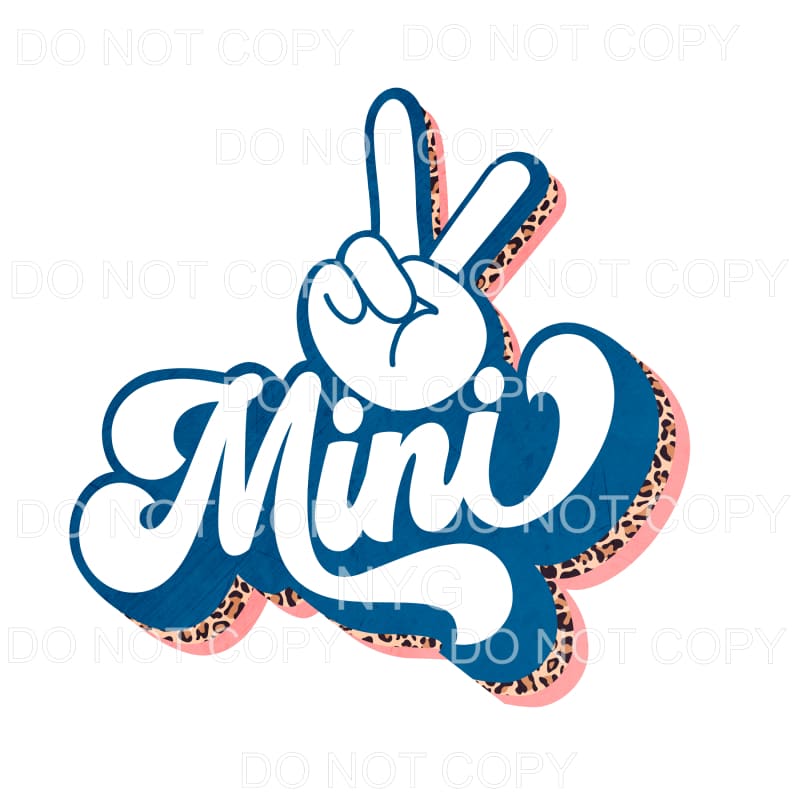 Mini Leopard Retro Peace Blue Sublimation transfers - Heat