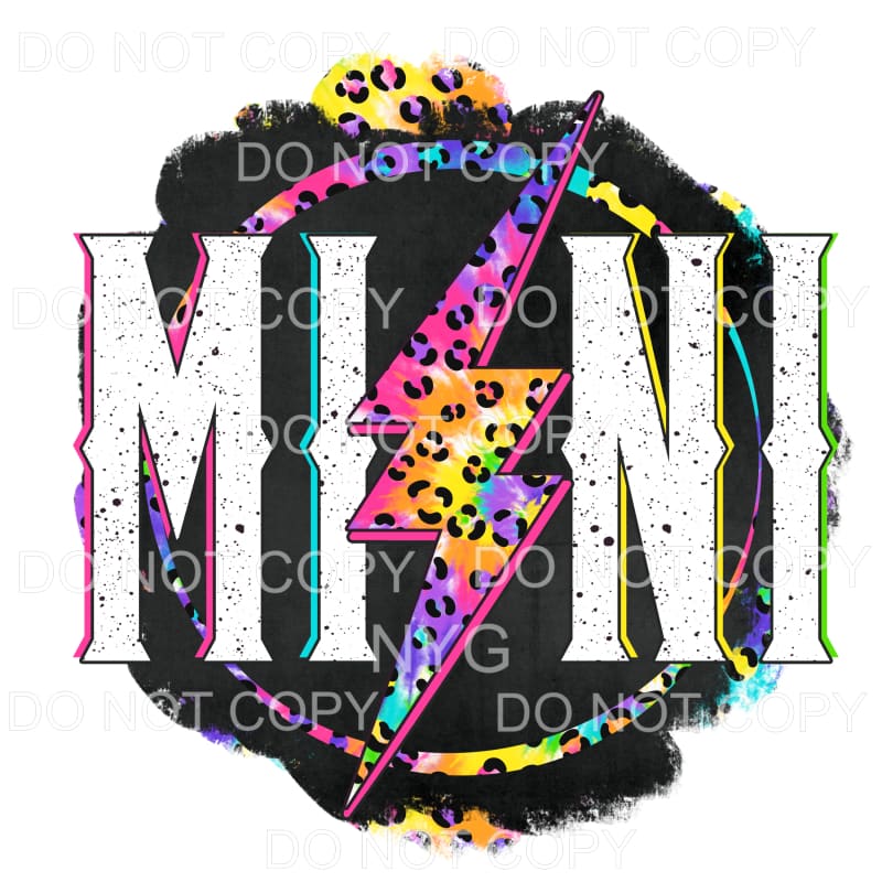 Mini Lightning Bolt Rainbow Leopard Sublimation transfers -