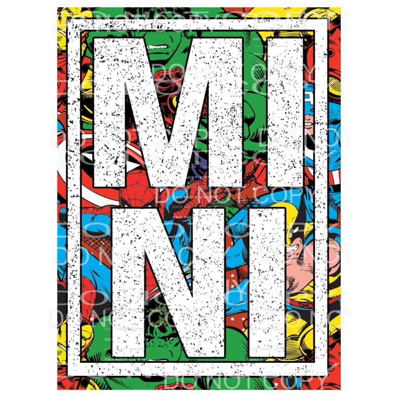 Mini Marvel Avengers Framed Sublimation transfers - Heat