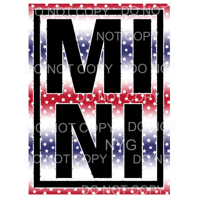 Mini Patriotic Black Frame #1 Sublimation transfers - Heat