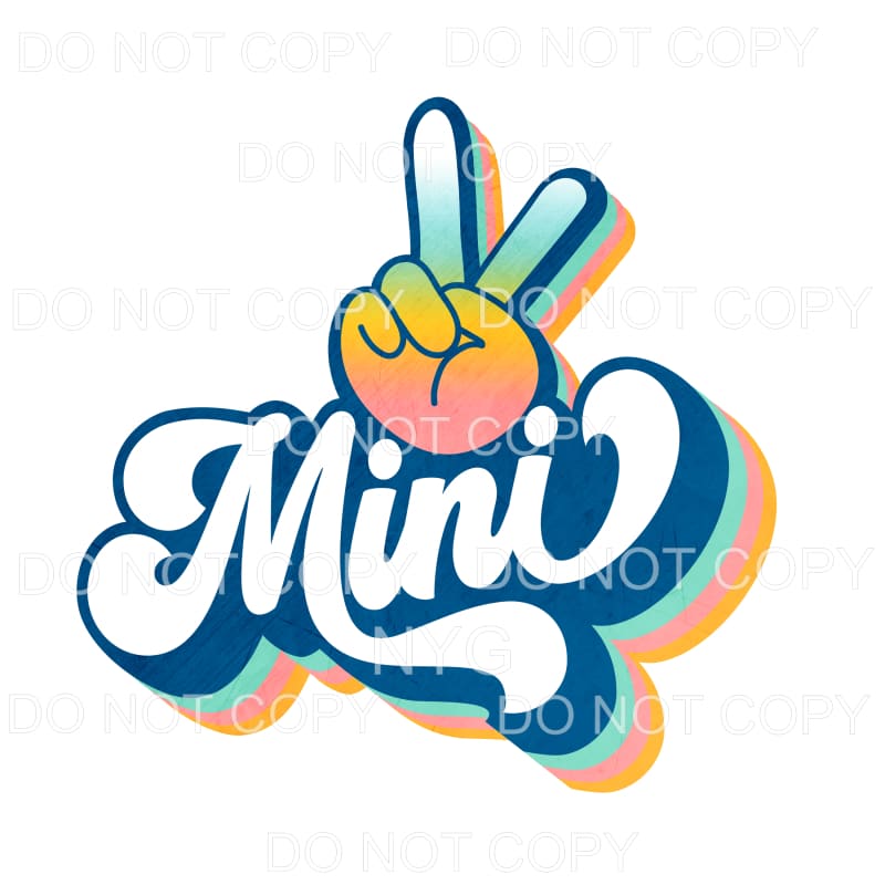 Mini Peace Rainbow Gradient Sublimation transfers - Heat