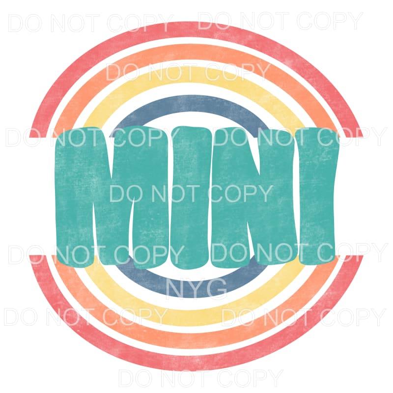 Mini Retro Rainbow Sublimation transfers - Heat Transfer