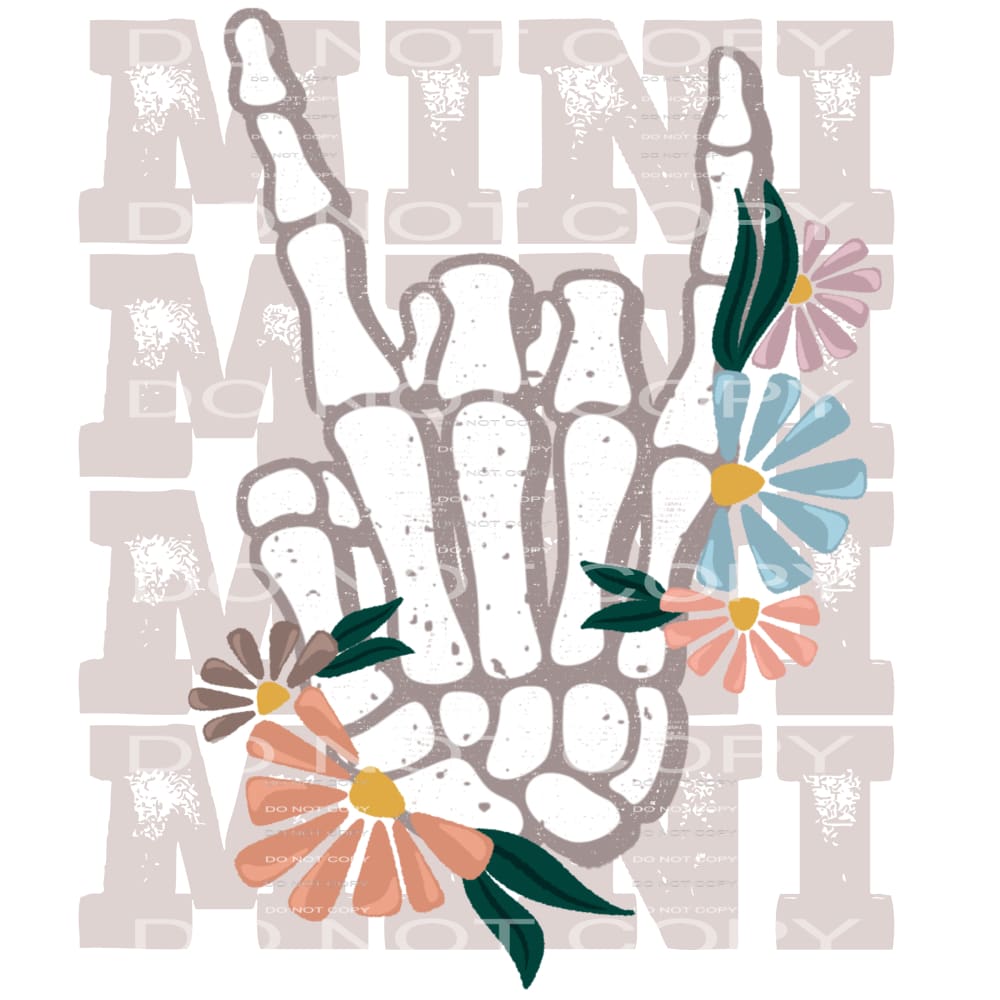 Mini Skelton hands # 925 Sublimation transfers - Heat