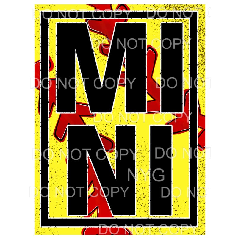 Mini Softball Stacked Framed Sublimation transfers - Heat