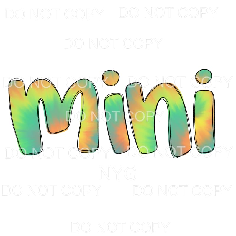 Mini Tie Dye #1 Sublimation transfers - Heat Transfer