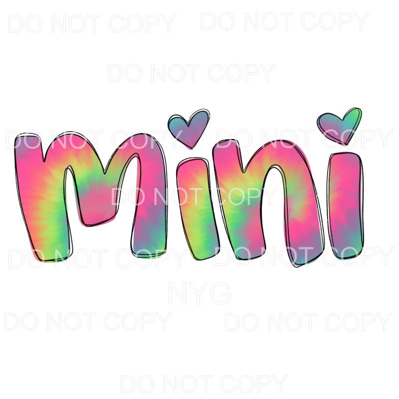 Mini Tie Dye #2 Sublimation transfers - Heat Transfer