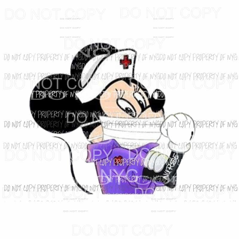 Minnie mouse Nurse Sublimation transfers Heat Transfer
