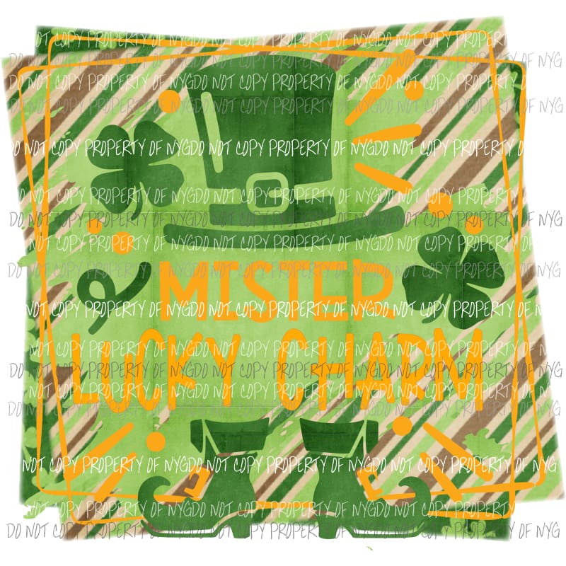Mister Lucky Charm leprechaun hats boots stripes Sublimation transfers Heat Transfer