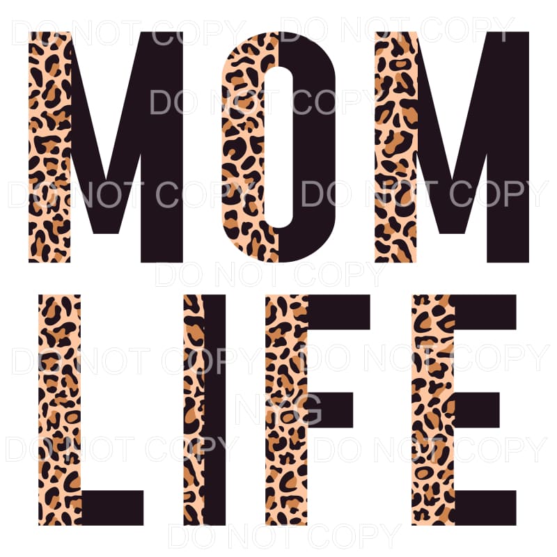 Mom Life Half Leopard Black Sublimation transfers - Heat