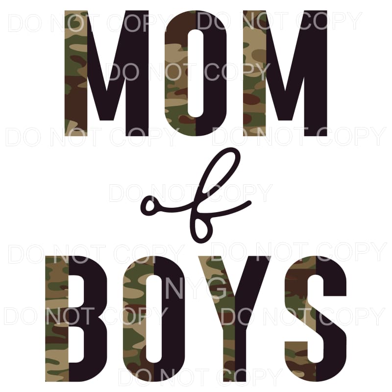 Mom Of Boys Half Camo Black Sublimation transfers - Heat
