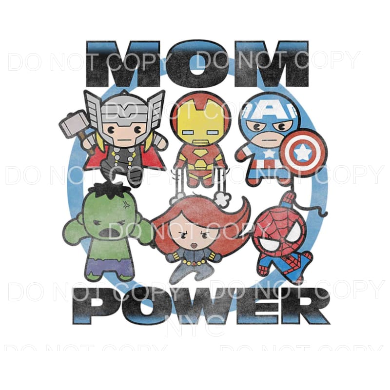 Mom Power Marvel Avengers Sublimation transfers - Heat