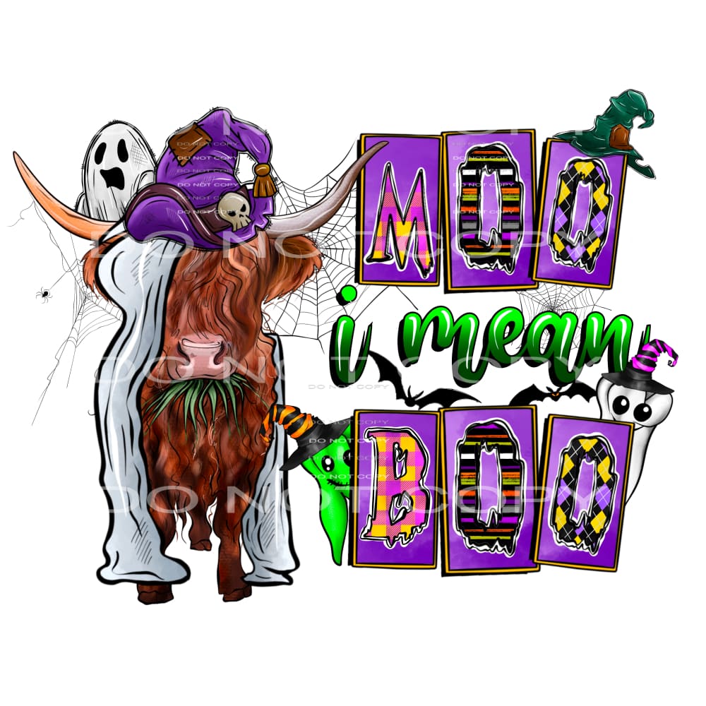 Moo I mean Boo cow # 1080 Sublimation transfers - Heat