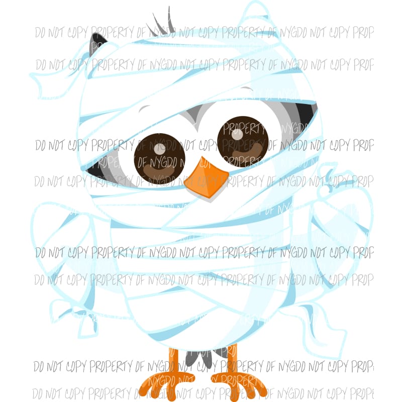 mummy owl Sublimation transfers Heat Transfer