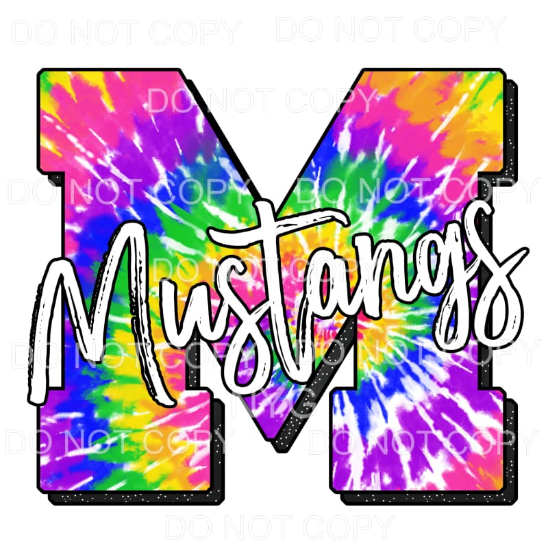 Mustangs Tie Dye Sublimation transfers - Heat Transfer