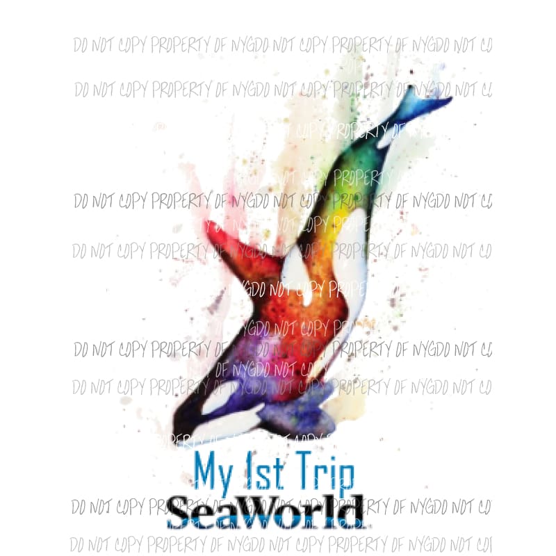 My 1st seaworld trip whale Sublimation transfers Heat Transfer