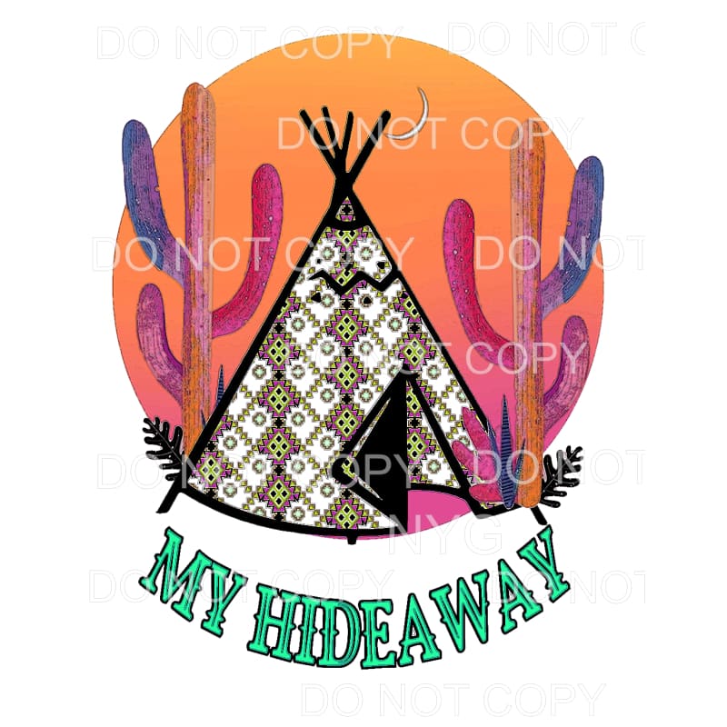 My Hideaway Teepee Tent Colorful Cactus Circle #627