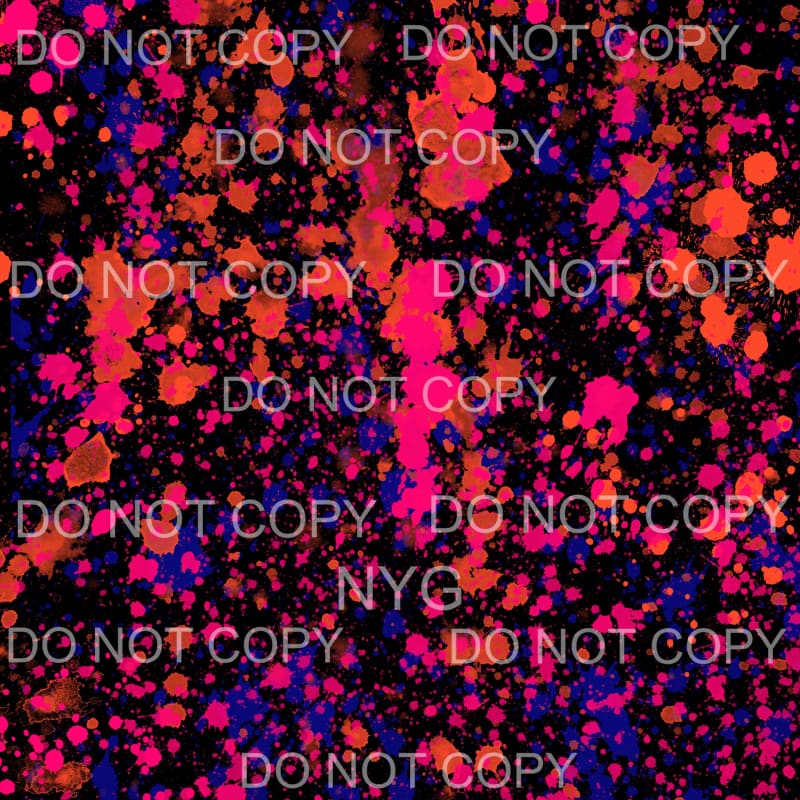 Neon Paint Splatter Sheet #22 Sublimation transfers - 13 x 9