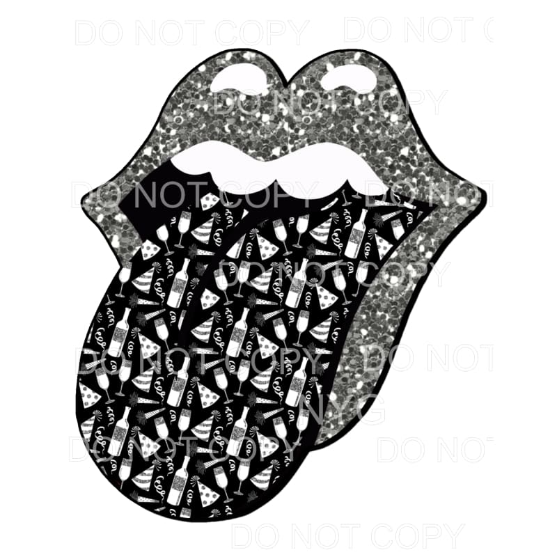 New Years Rolling Stones Lips #3 Sublimation transfers -