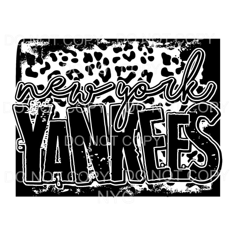 New York Yankees Baseball Black Leopard Sublimation