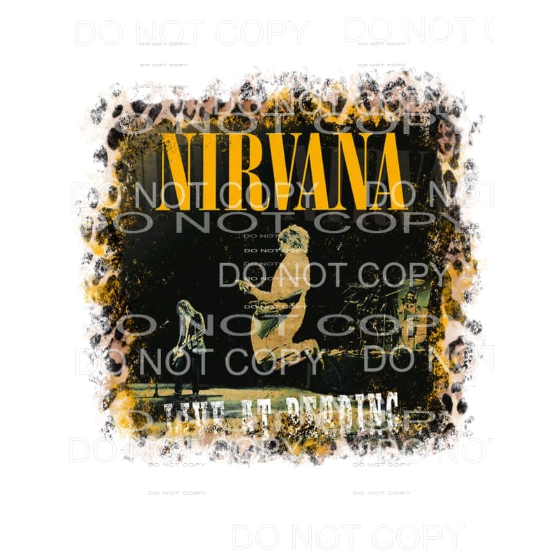 Nirvana Live At Reading leopard frame Sublimation transfers