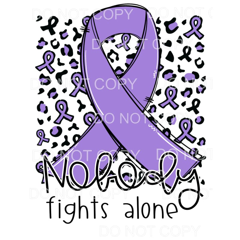 Nobody Fights Alone Lavender Awareness Ribbon Leopard #1260