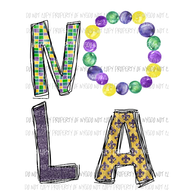 NOLA mardi gras Sublimation transfers Heat Transfer