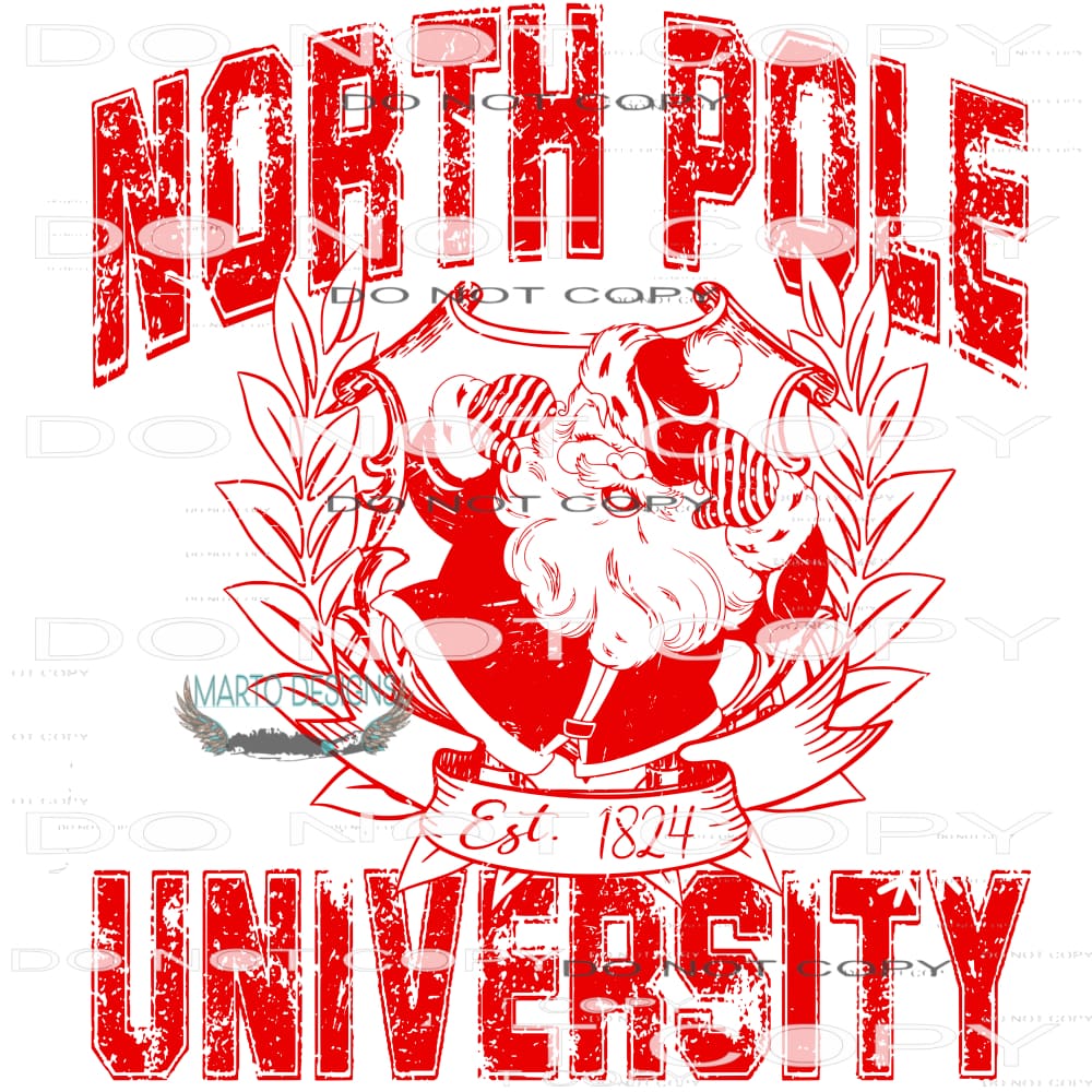North Pole University #8703 Sublimation transfers - Heat