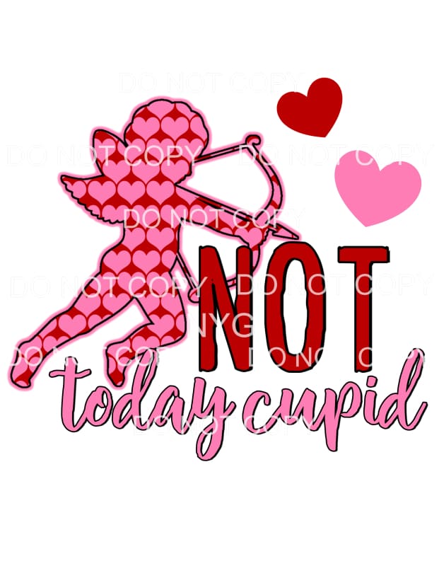 Not Today Cupid Red Pink Hearts Valentines Day #2236