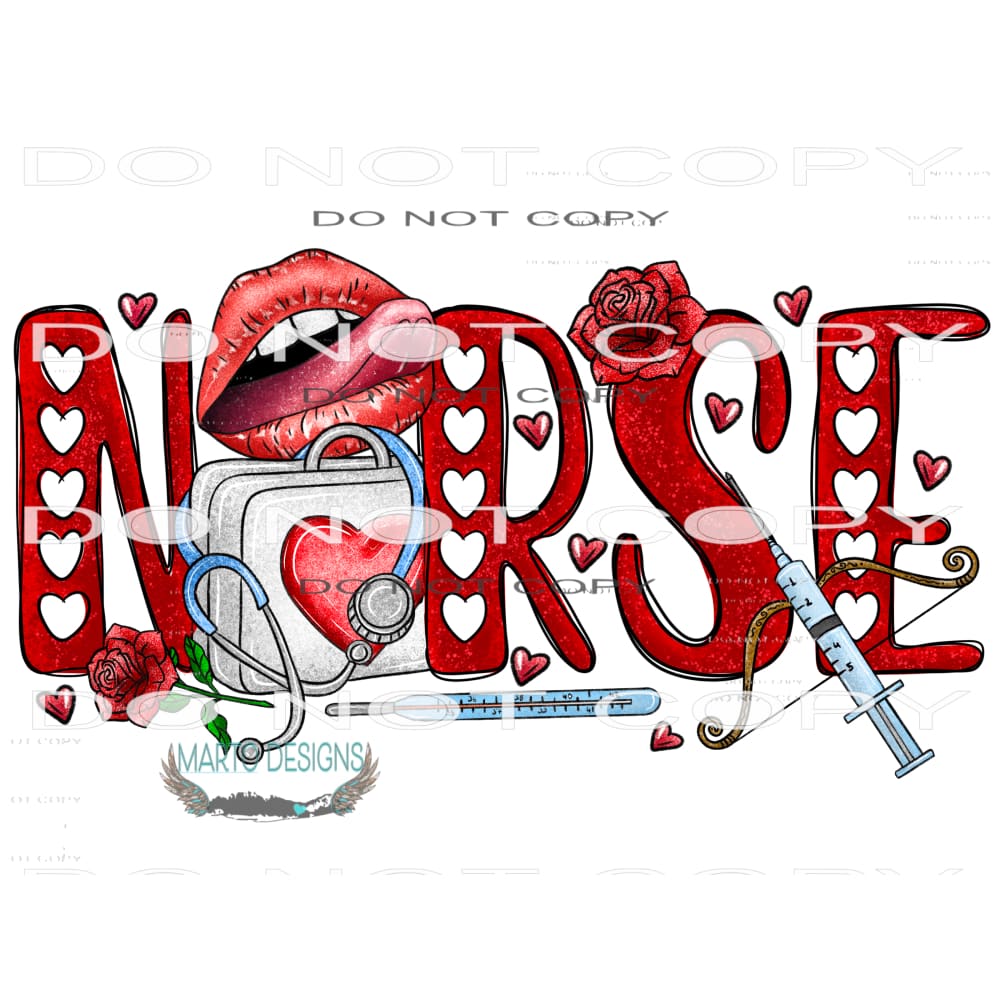 Nurse Valentine #9565 Sublimation transfers - Heat Transfer