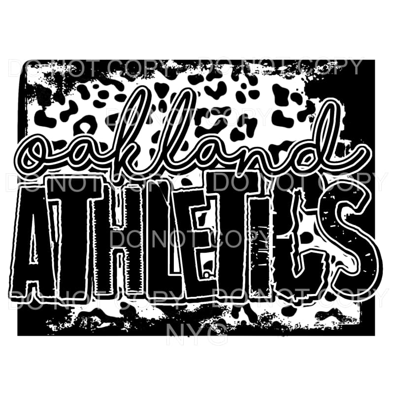 Oakland Athletics Baseball Black Leopard Sublimation