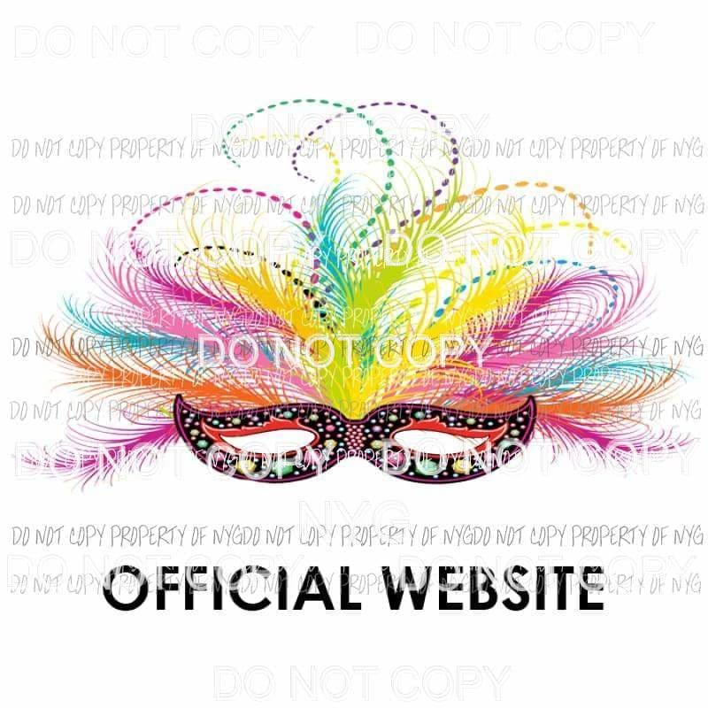 OFFICIAL WEBSITE Mardi Gras mask Sublimation transfers Heat Transfer