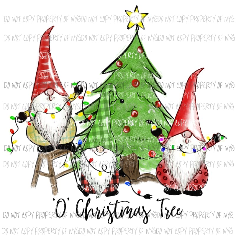 oh Christmas tree gnomes 1 Sublimation transfers Heat Transfer