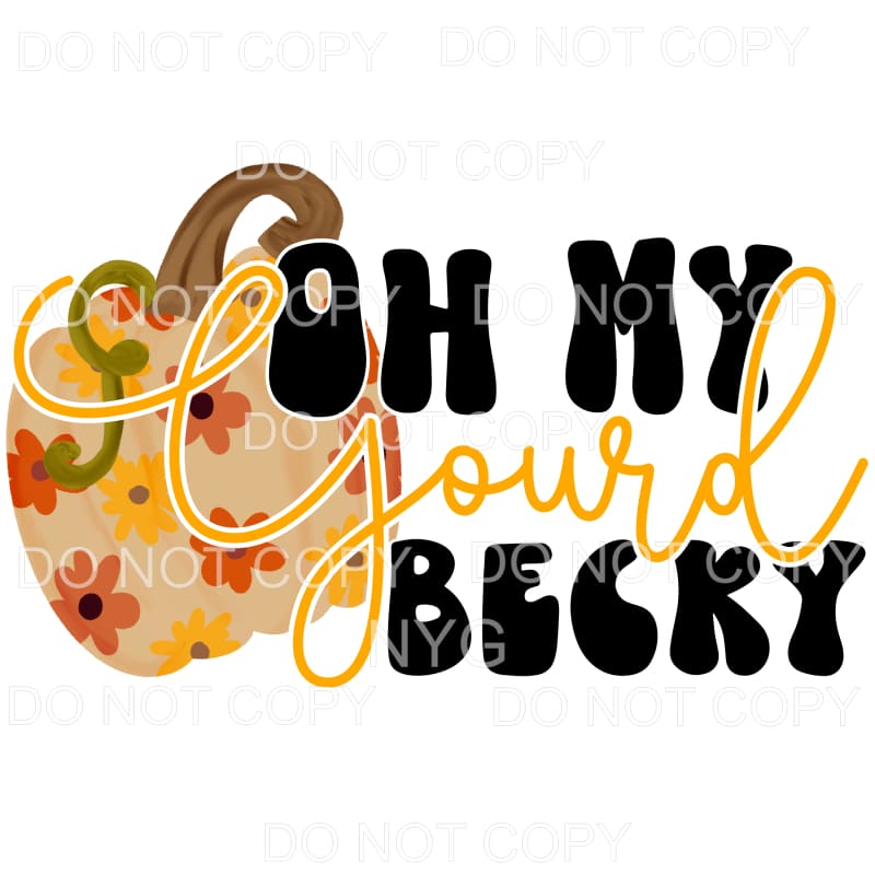 Oh My Gourd Becky Fall Colors Flowers Sublimation transfers