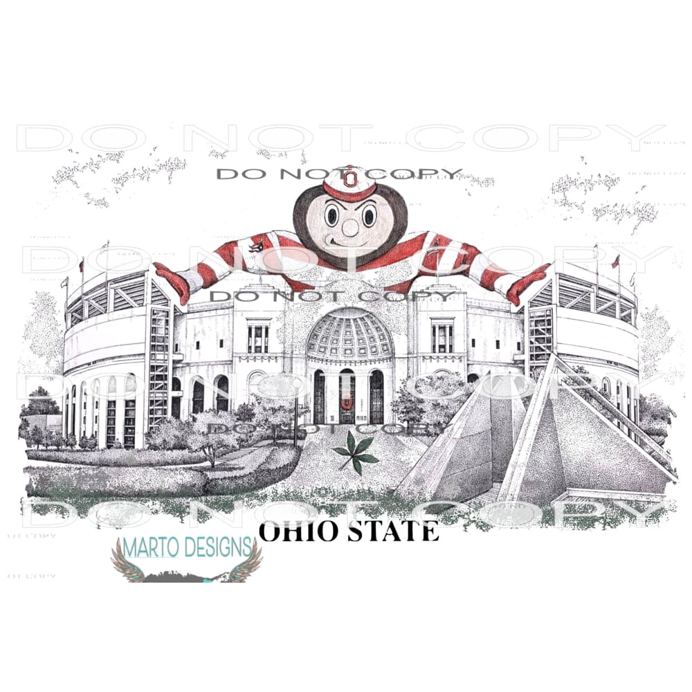 ohio state stadium # 9900 Hand Drawn Sublimation transfers -
