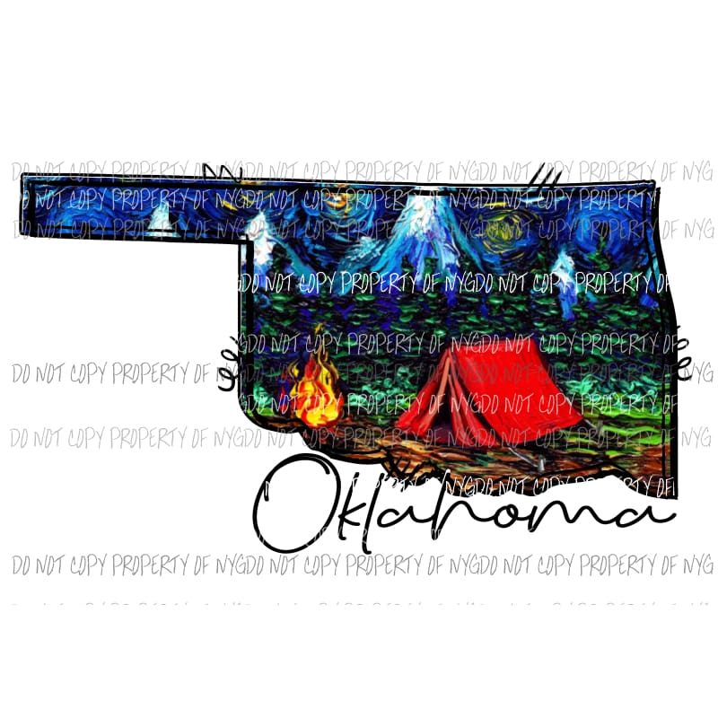 Oklahoma camping # 2 Sublimation transfers Heat Transfer