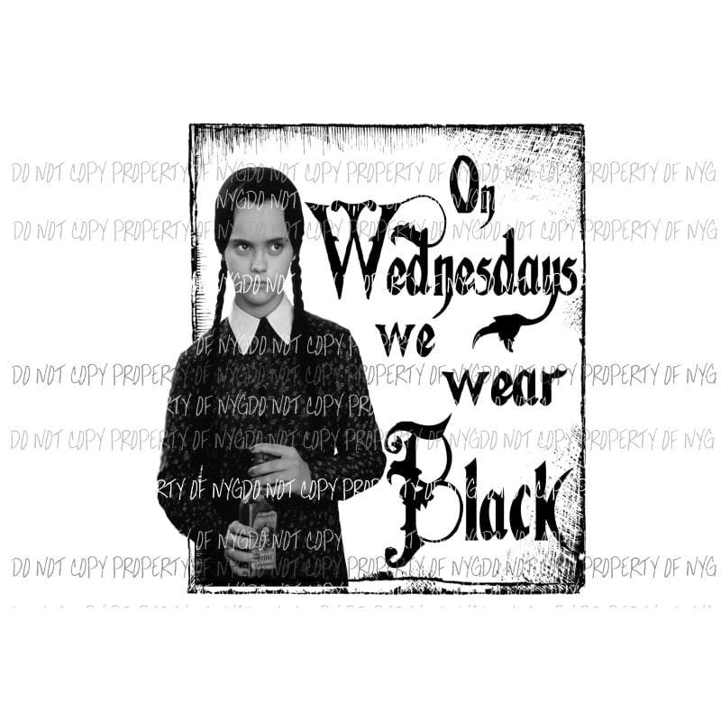 On Wednesdays we wear Black adams family Halloween Fall Sublimation transfers Heat Transfer
