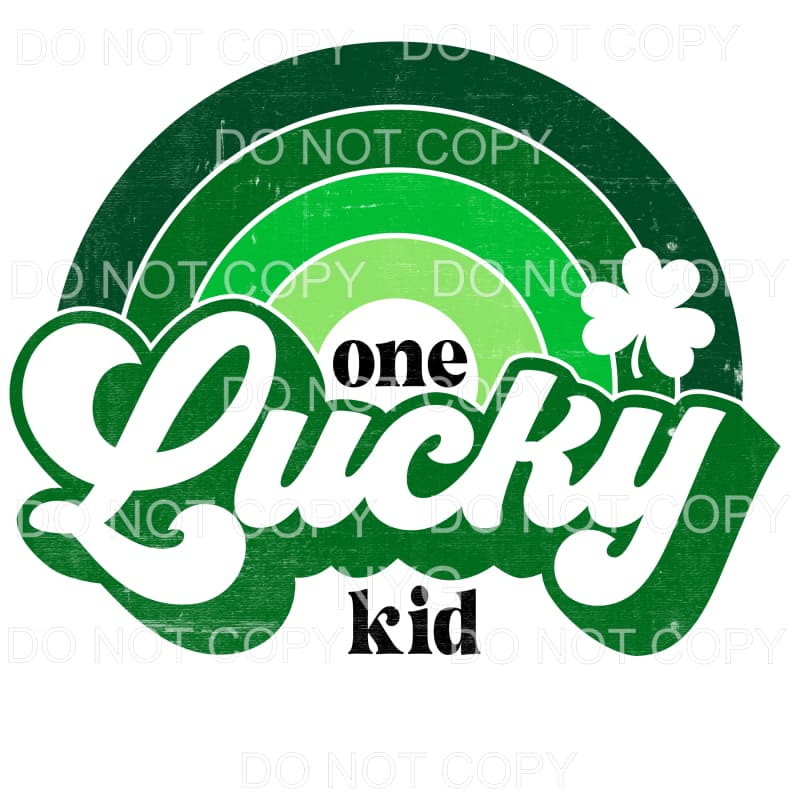 One Lucky Kid Rainbow Shamrock St Patrick’s Day Sublimation