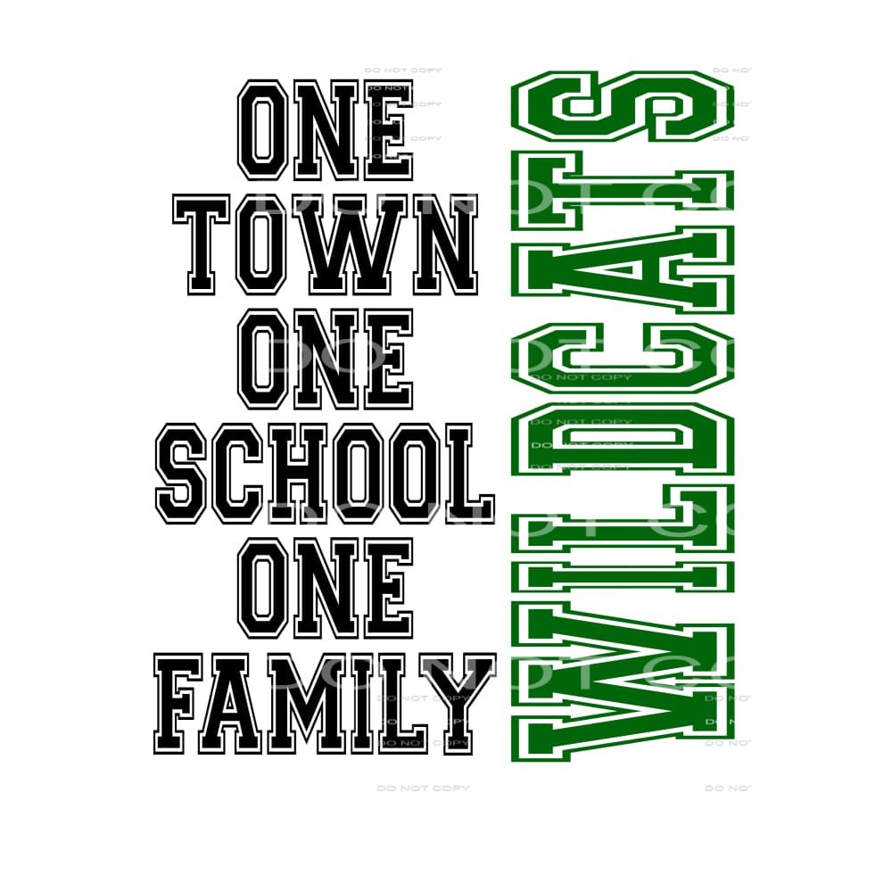 one town wildcats # 44997 Sublimation transfers - Heat