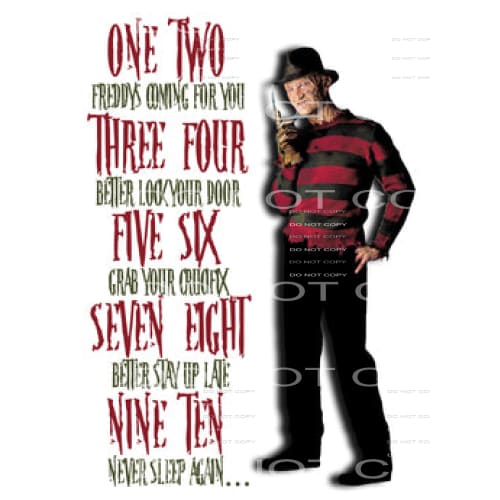 one two freddy’s coming for you #5022 Sublimation transfers