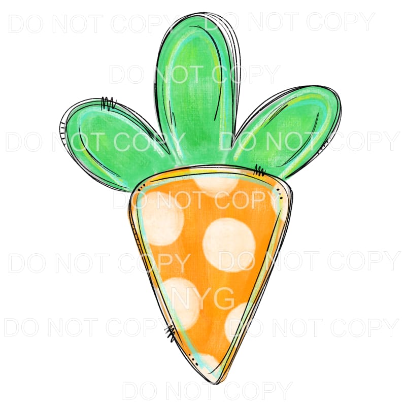 Orange Polka Dot Carrot Sublimation transfers - Heat