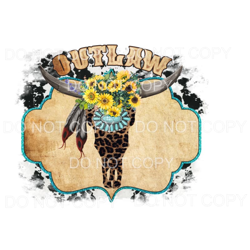 outlaw bull skull 1.00 Sublimation transfers - Heat Transfer
