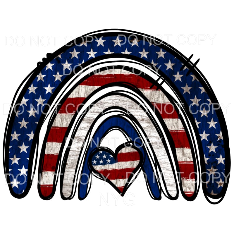 Patriotic America Rainbow USA Red White Blue Stars Stripes