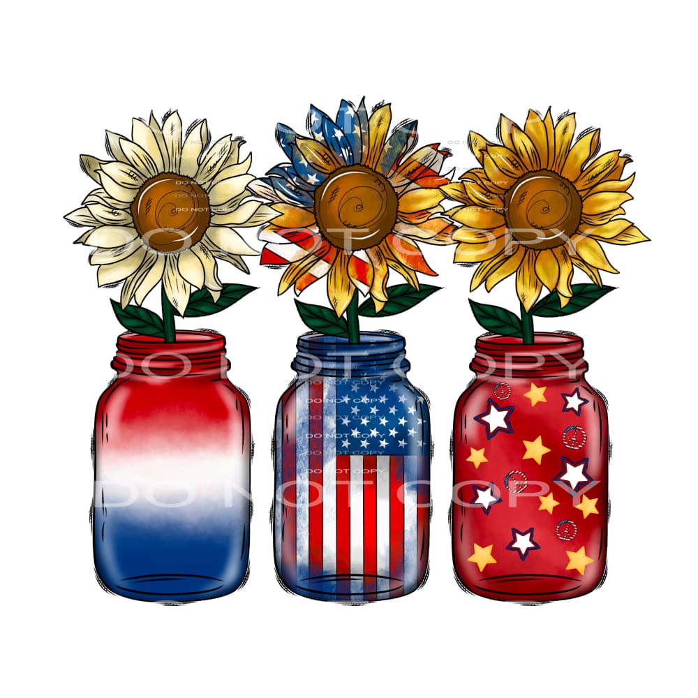 patriotic flowers #7156 Sublimation transfers - Heat